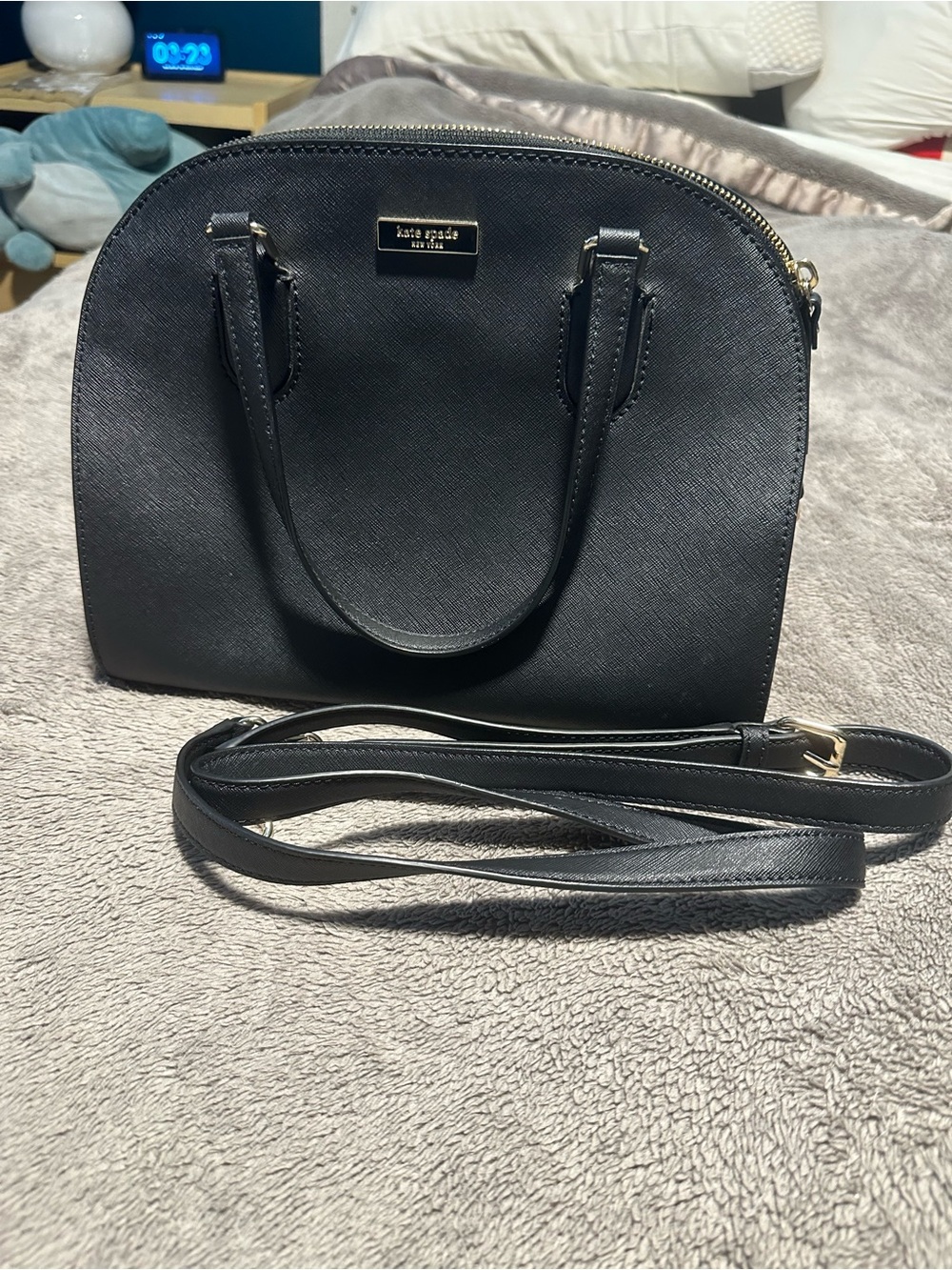 Kate Spade Black Saffiano Dome Satchel
